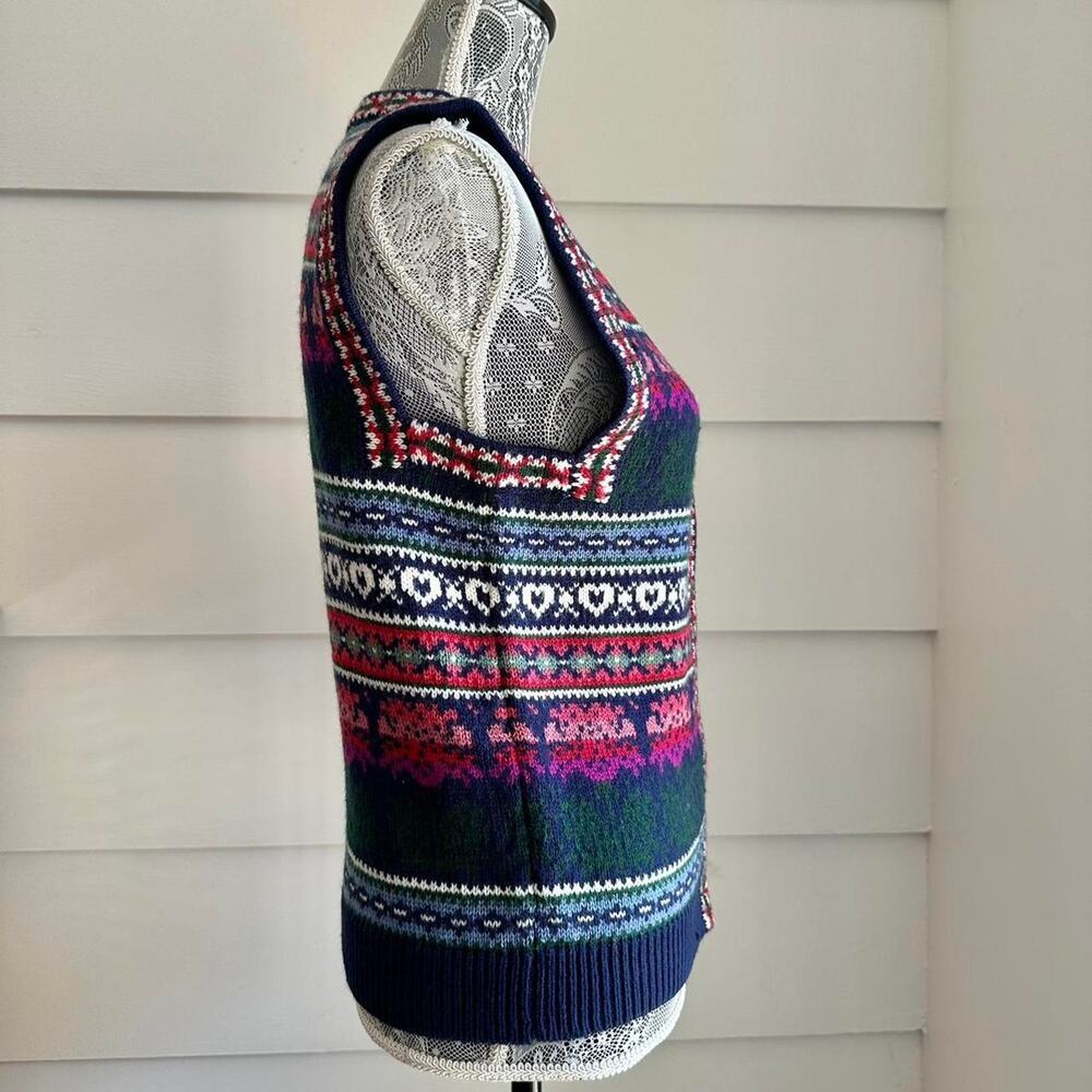 Vintage Northern Isles Fair Isle Sweater Vest Cottage Fall Boho Sweater Vest - Picture 3 of 8
